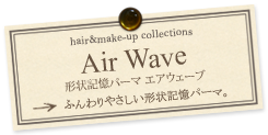 Air Wave 形状記憶パーマ エアウェーブ ふんわりやさしい形状記憶パーマ。